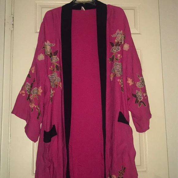 Free People cotton floral embroidered kimono - Picture 4 of 7